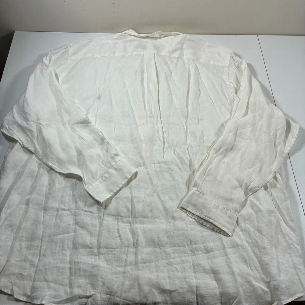 NEW Polo Ralph Lauren 100% Linen Shirt 4XB White Long Sleeve Button Down